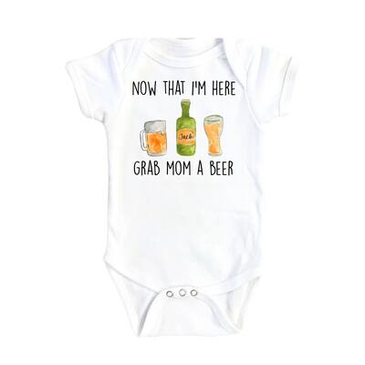 Beer Mom Pass - Baby Boy Girl Clothes Infant Bodysuit Funny Cute Newborn