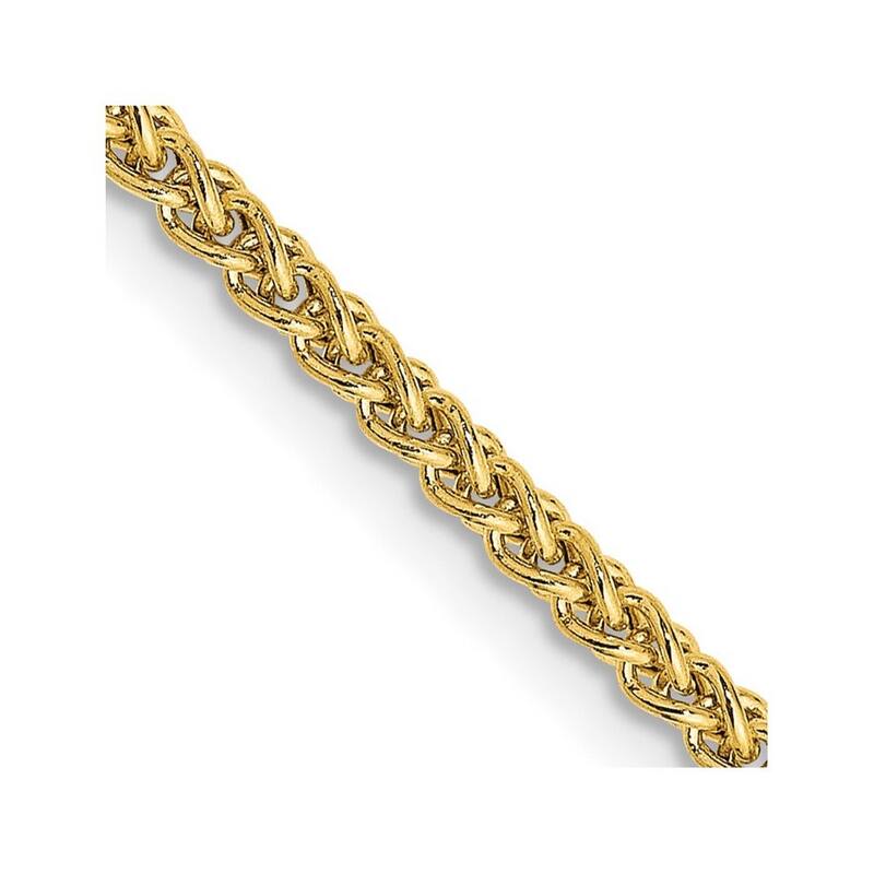 Curata 14k Yellow Gold Hollow 2.0mm Light Wheat Chain Necklace (Lobster) Options 16 18
