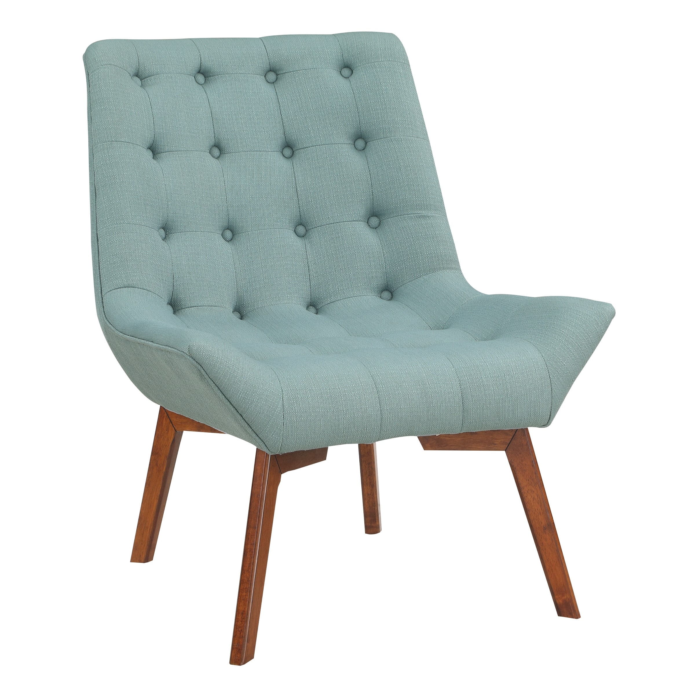 Shelly Tufted Accent Chair with Wooden Coffee Brown Legs  -image