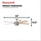 preview thumbnail 9 of 16, 52" Honeywell Bonterra Brushed Nickel Contemporary Indoor LED Ceiling Fan with Light and Remote Control