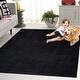 preview thumbnail 79 of 92, SAFAVIEH Faux Rabbit Fur Machine Washable Slip Resistant Nanami Rug 2' x 3' - Black - Rectangle