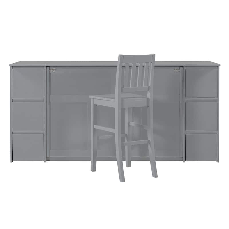 Murphy Bed with Drawers, Cabinets and USB Ports