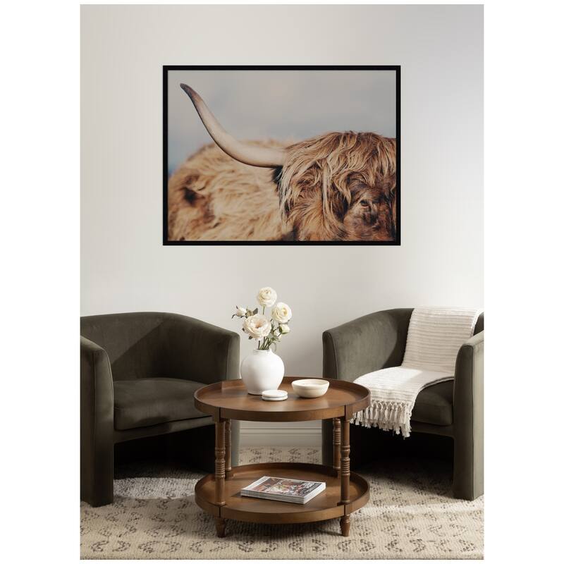 Kate and Laurel Highland Cow No. 4 Close by Laura Evans Framed Wall Art Print