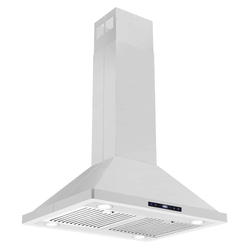 Cosmo 30 in. Ducted Island Mount Range Hood in Stainless Steel with LED