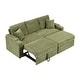 preview thumbnail 66 of 69, 80.3" L Shaped Couch with Pull Out Bed Corduroy Sleeper Sofa Bed Convertible Sectional Couches with Cup Holder for Living Room