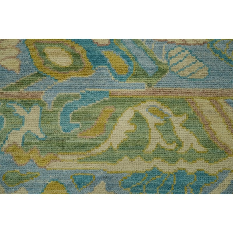 Vegetable Dye Wool Oushak Turkish Area Rug, Geometric Carpet - 11' 9'' X 8' 11''