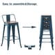 preview thumbnail 34 of 41, Bar Stools With Back set of 4 Industrial Metal Barstools with Wooden Seats