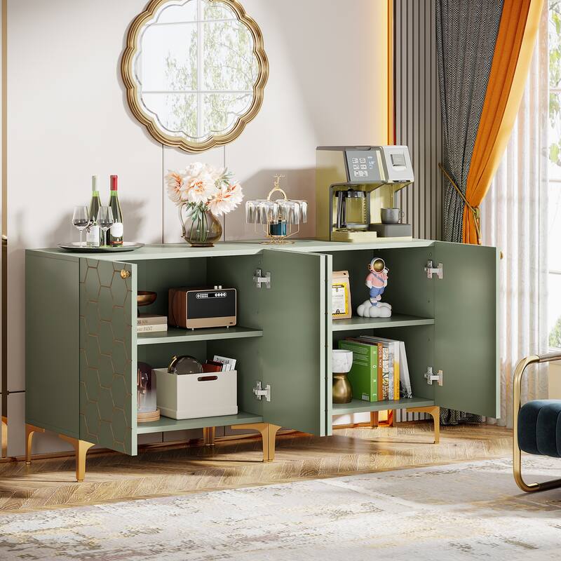 31.5'' Modern Accent Storage Cabinet for Living Room Kitchen (Set of 2 )