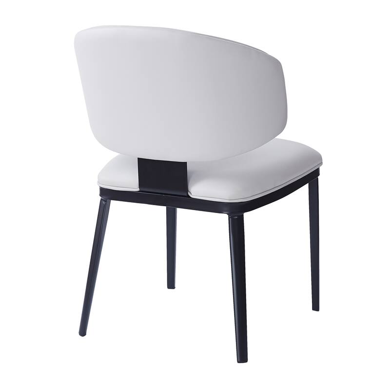 5-Piece Dining Table Set with Faux Leather Chairs and Metal Base, Feet with Anti-scratch and Anti-noise Pads