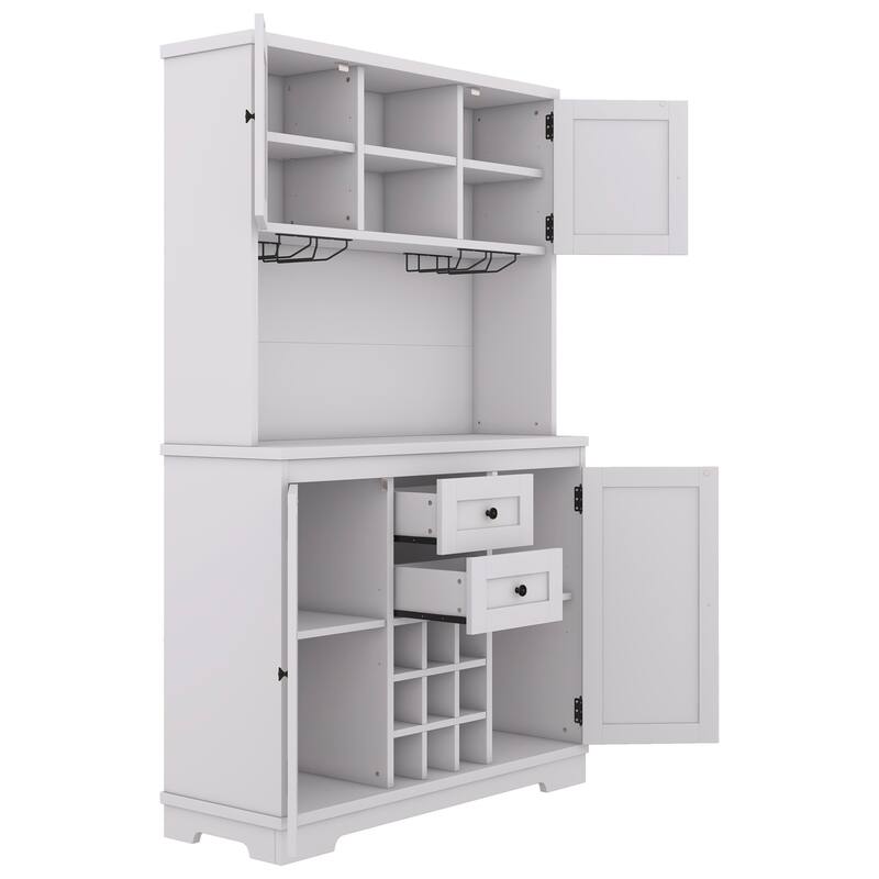 Coffee Bar Cabinet Kitchen Cabinet with Storage,Wine Cabinet with Drawers shelves and cabinets,Buffet Wine & Glass Racks
