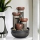 preview thumbnail 1 of 8, 15.7-inch High Tiered Rock Water Fountains Indoor Waterfall Feature grey