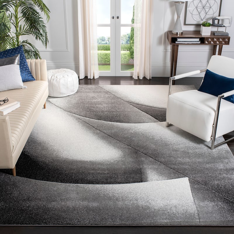 SAFAVIEH Hollywood Hasiba Mid-Century Modern Abstract Rug - 9' x 12' - Grey/Dark Grey
