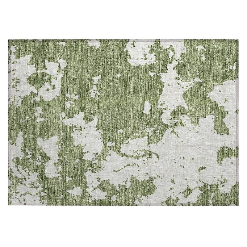 Machine Washable Indoor/ Outdoor Chantille Abstract Rug
