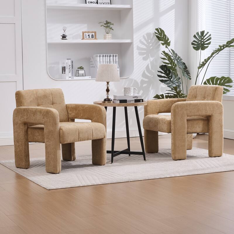 Modern Minimalist Single Armchair, Upholstered Accent Chair for Living Room, Bedroom, Office, Nordic Style Single Sofa Chair