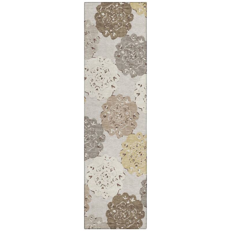 Machine Washable Indoor/ Outdoor Global Motif Chantille Rug