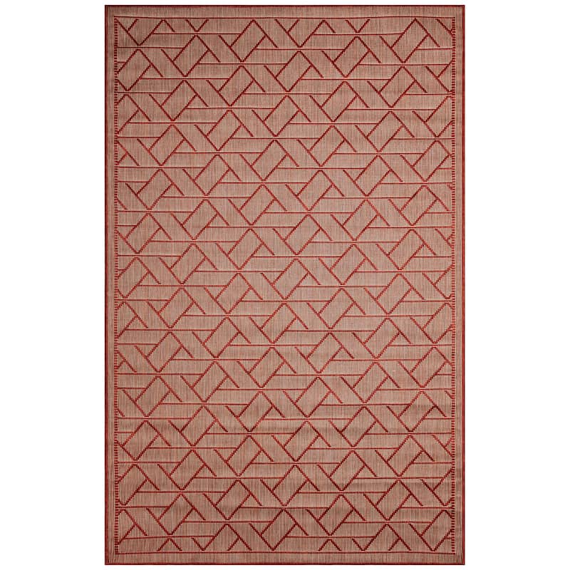 Liora Manne Carmel Pyramid Indoor/Outdoor Rug - 1'11" x 7'6" - Chili