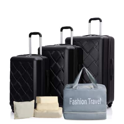 3PCS Expandable Hardshell Luggage Sets with 4PCS Storage Bag Set and Waterproof Portable Bag