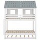 preview thumbnail 12 of 14, Twin over Twin Bunk Bed with Trundle, Roof and Windows, White