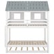 preview thumbnail 10 of 12, White House Bunk Bed with Trundle, Roof, and Windows - Space-Saving & Fun