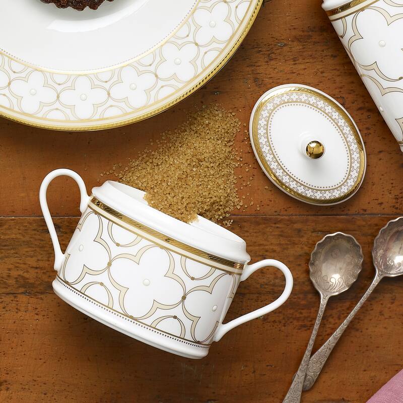 Noritake Trefolio Gold Sugar & Creamer Set