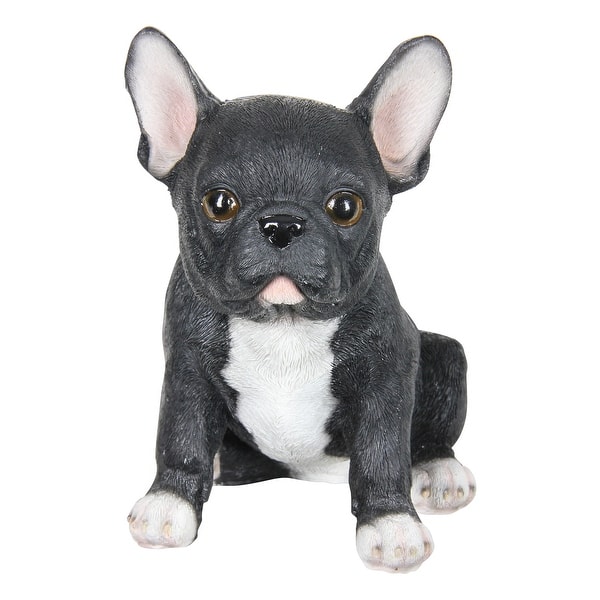 Exhart Hand Painted Black French Bulldog Puppy Statuary, 7 ...