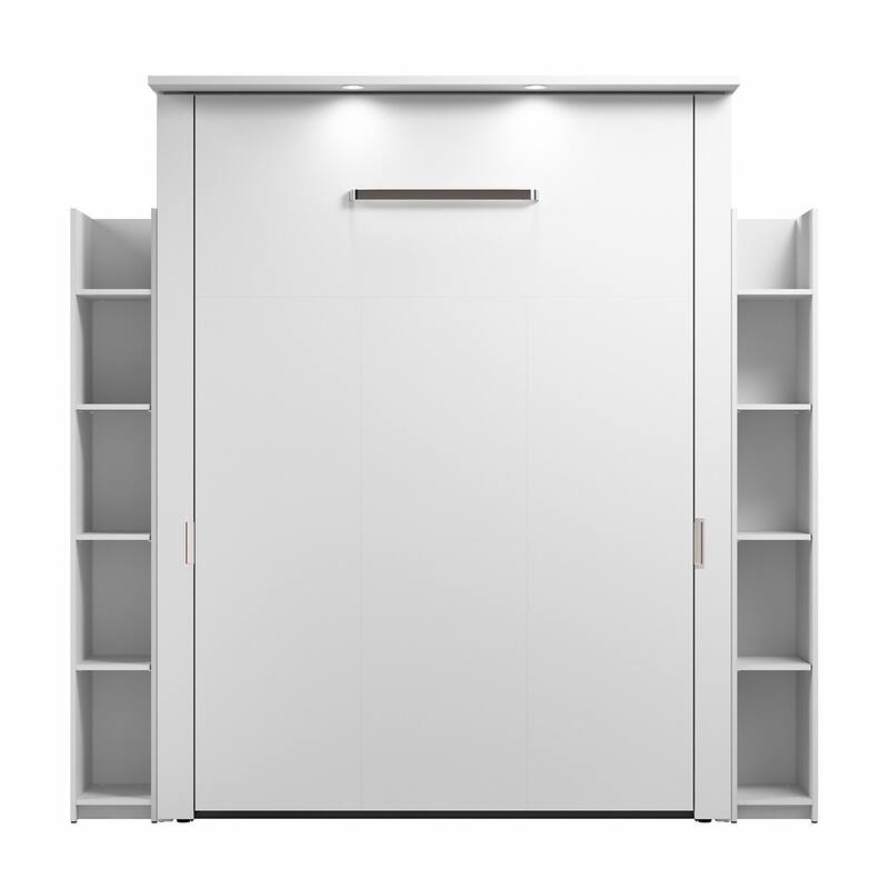 Lumina Queen Murphy Bed with Shelves (88W) by Bestar