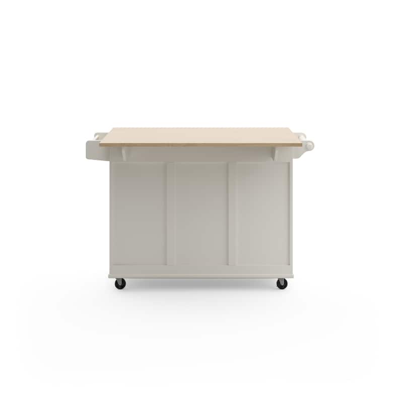 Homestyles Mobile Kitchen Island Cart with Wood Top and Dropleaf Breakfast Bar