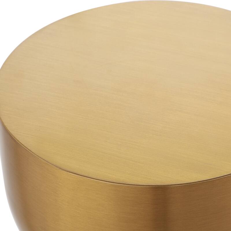 Curved Vessel Round Top Accent Table - 22" - Gold