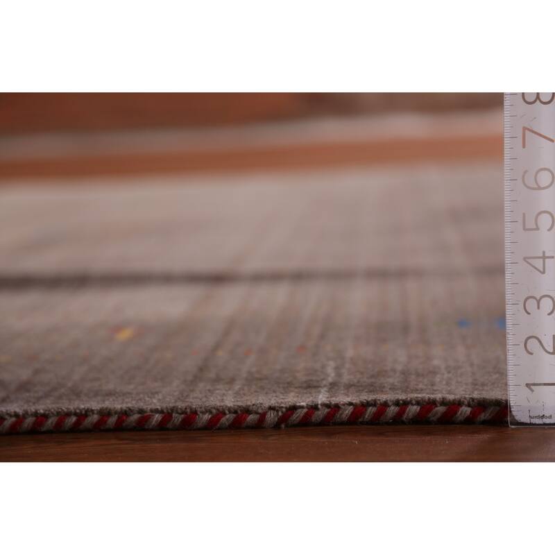 Hand Knotted Oriental 100% Wool Carpet Tribal Animal Pictorial Brown Gabbeh Area Rug - 9' 9'' X 8' 0''