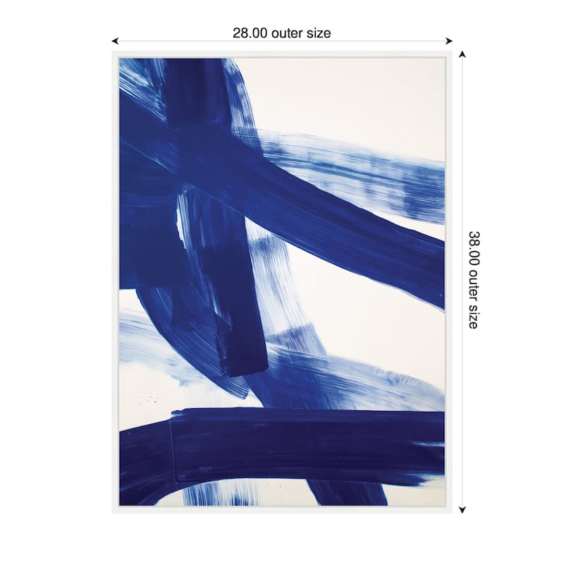 Kate and Laurel Cobalt Mark No. 1 by Amy Lighthall Framed Canvas Wall Art Print