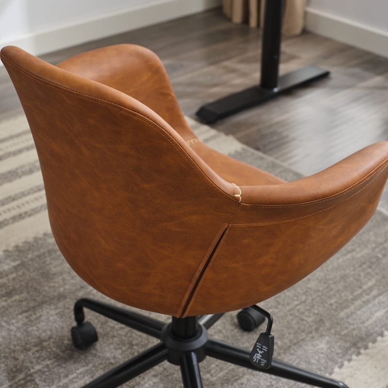 Mid-Century Adjustable Home Leisure Swivel Office Desk Chair with Arms