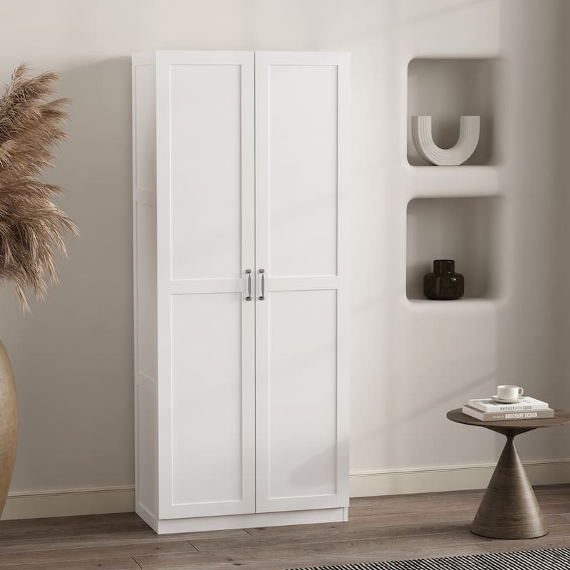 Manhattan Comfort Cornelia Modern Storage Closet 1.0 with 14 Adjustable Shelves - N/A - White Single