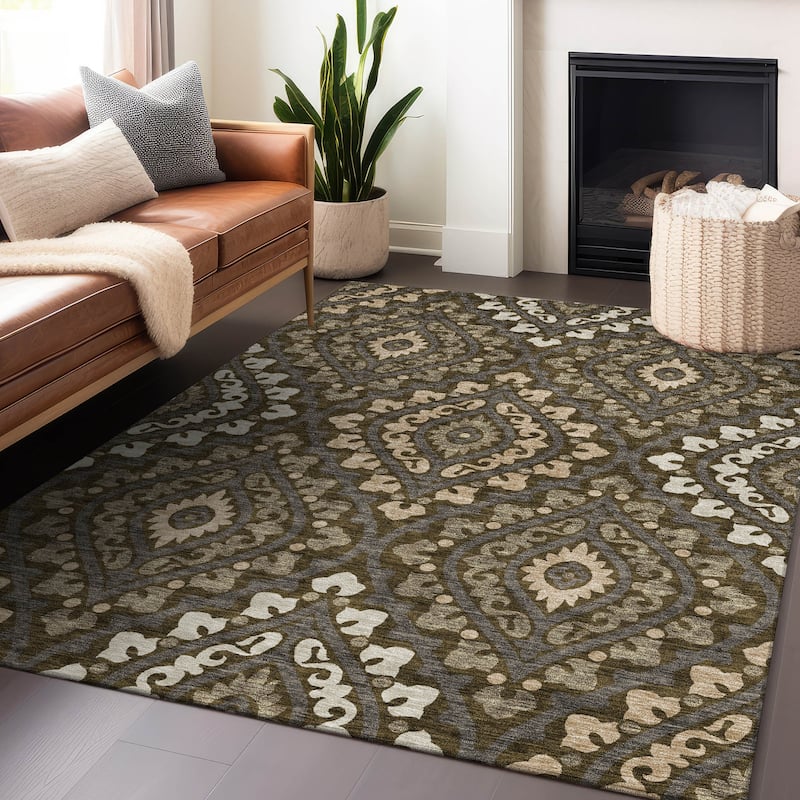Premium Washable Super Soft Diamond Medallions Mayfield Rug