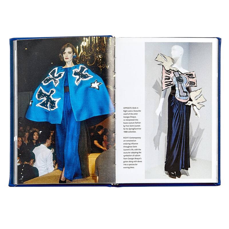 Graphic Image Little Book of YSL Coffee Table Book, Leather, Indigo