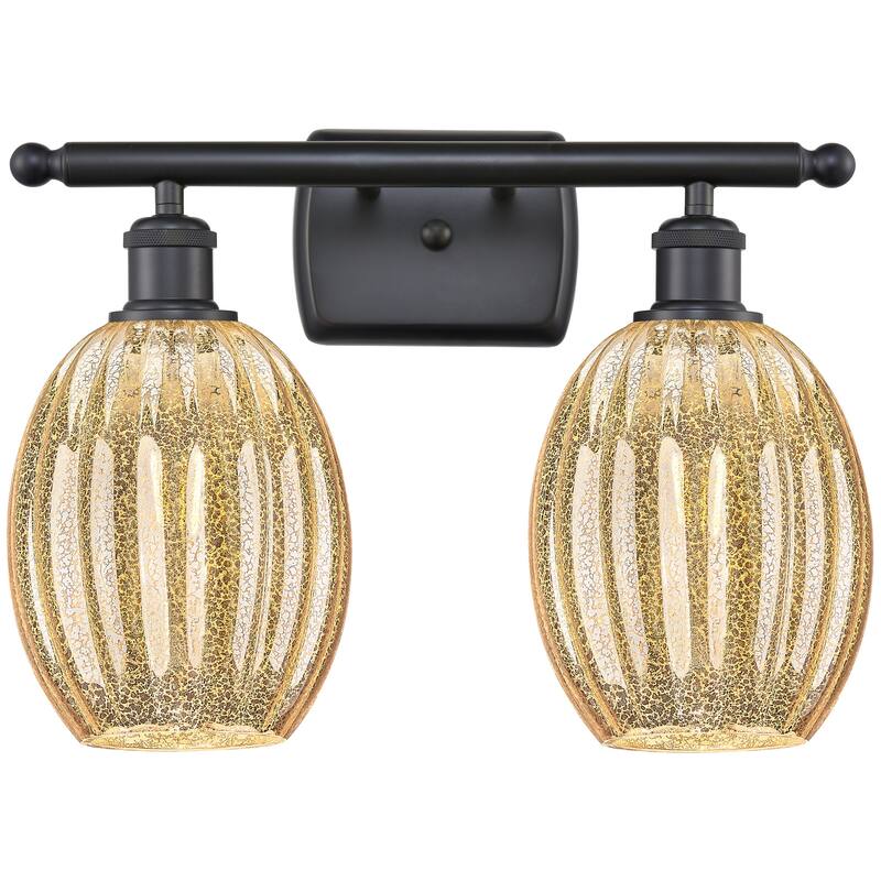 Innovations Lighting 516-2W-12-17 Preston Vanity Preston 2 Light 17" - Matte Black / Mercury