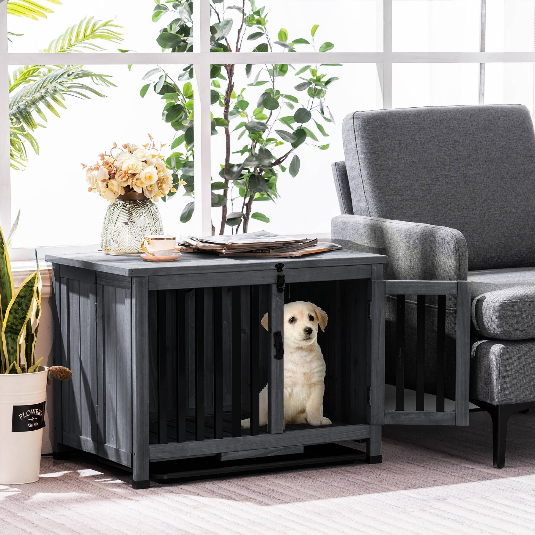 Dog cage b and m discount