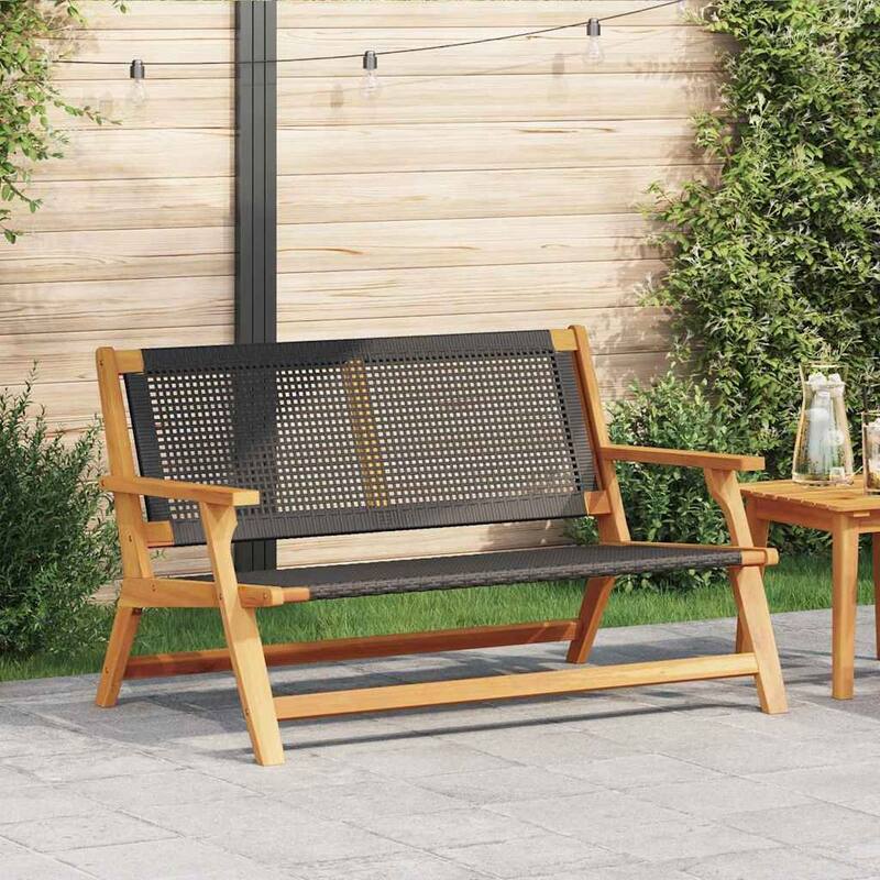 vidaXL Garden Furniture Black 122 x 78 x 73 cm Solid Acacia wood - 48.0 x 30.7 x 28.7