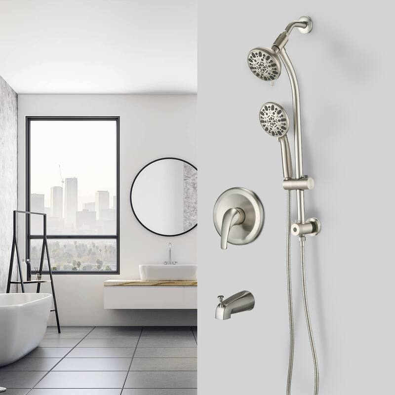 YASINU Handheld Shower Slide Bar Shower Faucets Sets Complete Including Rough-in Valve