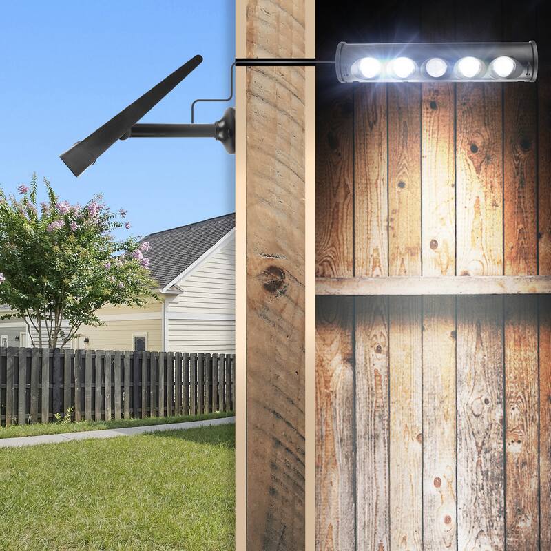 Wagan EL8567 1000 Lumen In and Out Solar Wall Light - Black