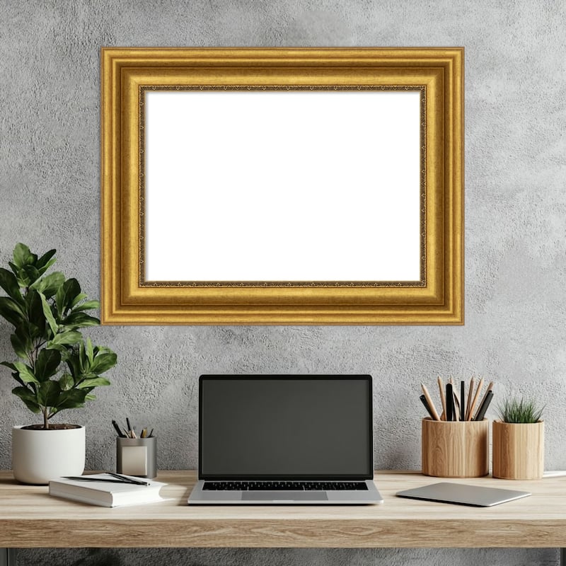 Amanti Art Parlor Black Framed Dry Erase Magnetic Board