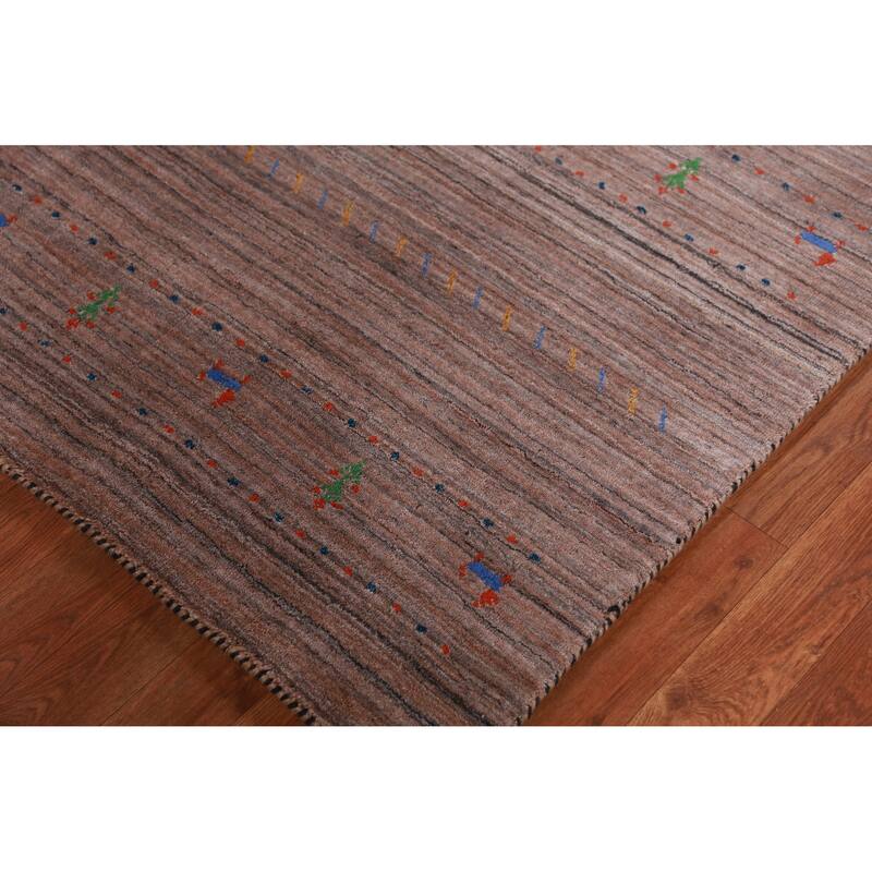 Hand Knotted Oriental 100% Wool Carpet Tribal Animal Pictorial Multi-Colored Gabbeh Area Rug - 4' 10'' X 3' 1''