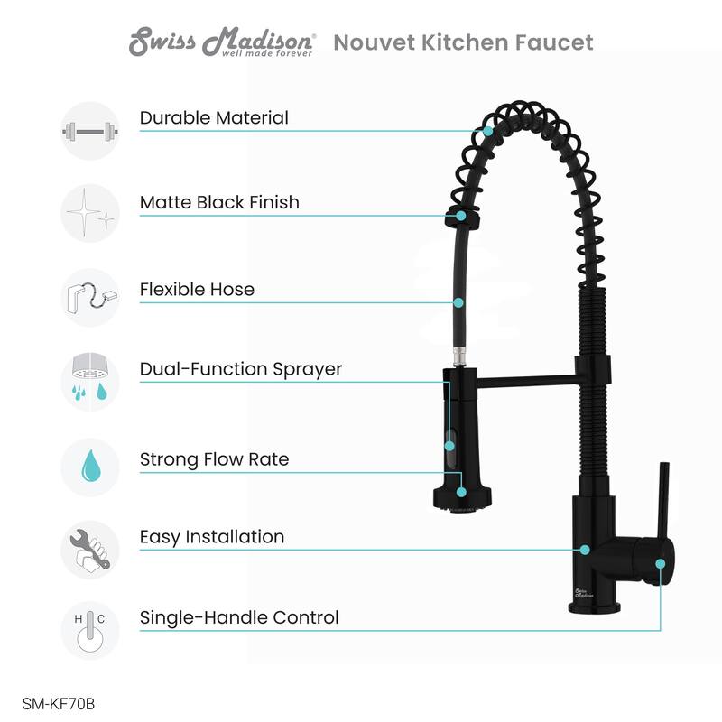 Nouvet Single Handle, Pull-Down Kitchen Faucet