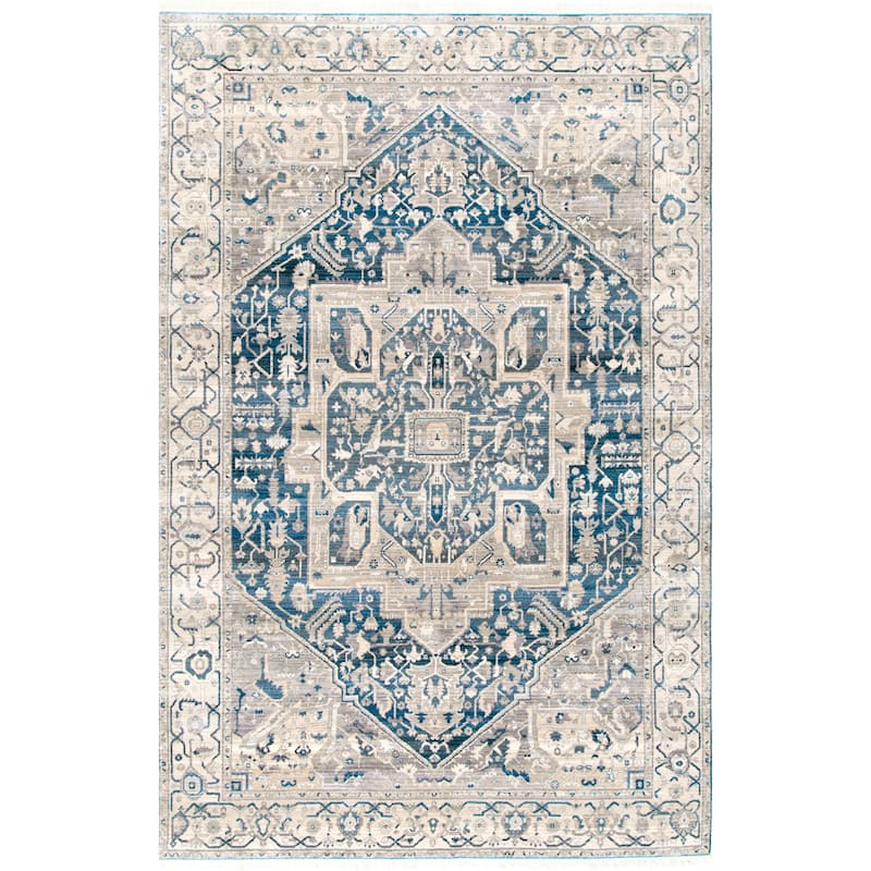 Nuloom Camila Faded Medallion Fringe Area Rug