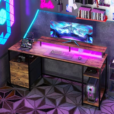 Computer Desk with LED Lights