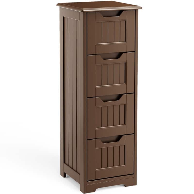 33" Kitchen Pantry Storage Cabinet , Freestanding Wooden Bathroom Storage Cabinet with 4 Drawers for Kitchen and Dining Room