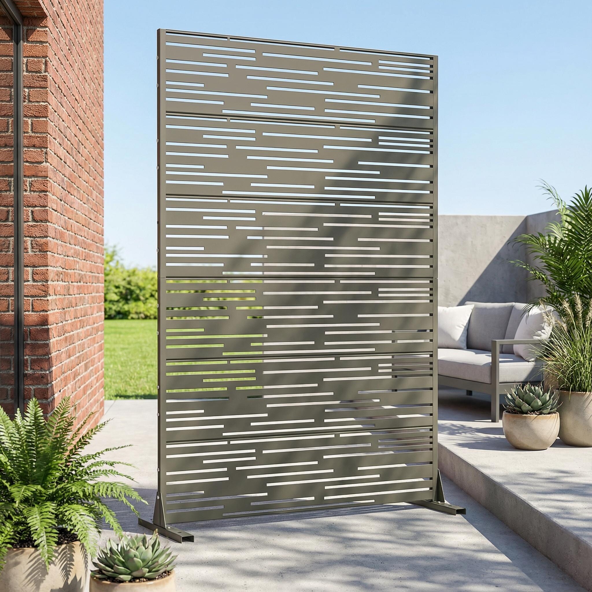 Shine Metal Privacy Screen Panel Free Standing