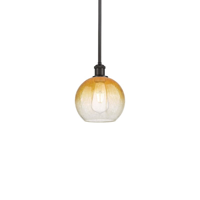 Innovations Lighting 516-1S-10-8 Brookhaven Globe Pendant Brookhaven - Oil Rubbed Bronze / Amber