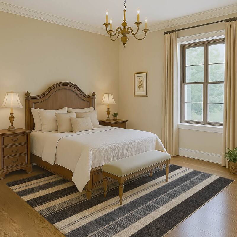 Premium Washable Super Soft Modern Stripe Mayfield Rug