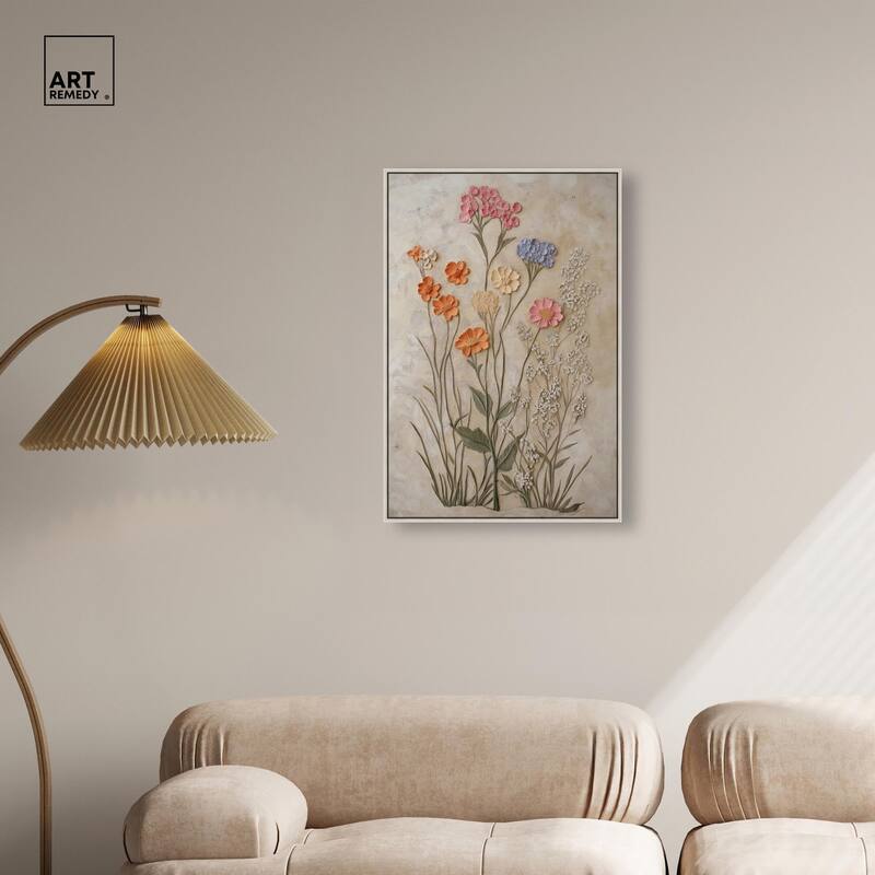 Sculpted Flora Frieze IV Canvas by Art Remedy