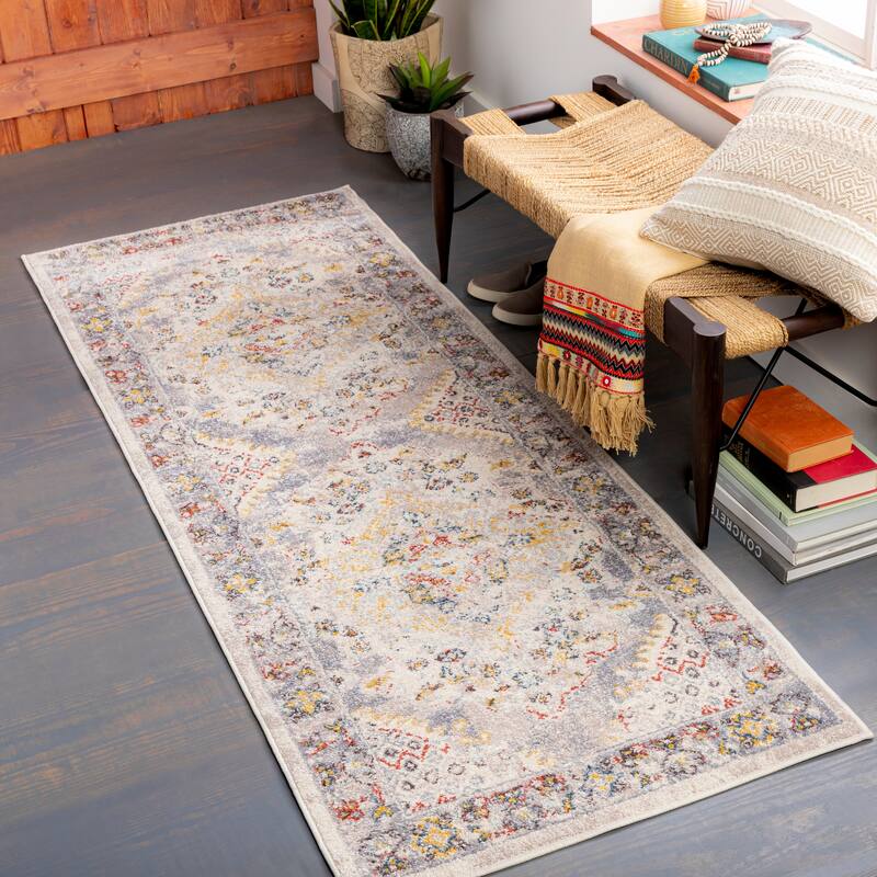 Artistic Weavers Elmas Traditional Persian Medallion Area Rug - 2'7" x 7'3" - Taupe
